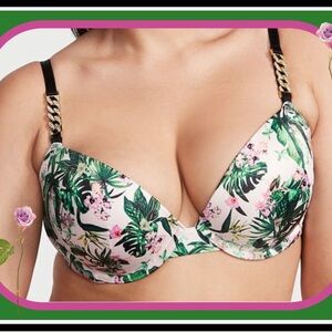 Victoria's Secret Floral Print Bra with Black Straps